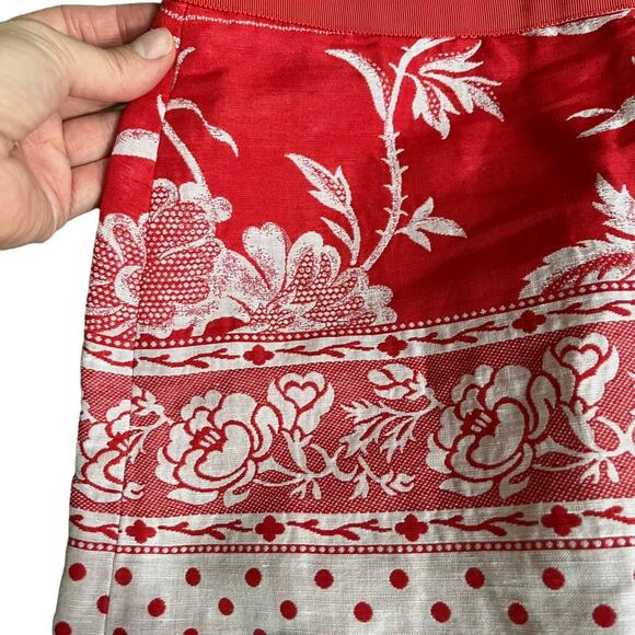 Tibi Vintage Y2K Floral Linen Pencil Skirt Handkerchief Cottage Western Boho 6 - Picture 5 of 10